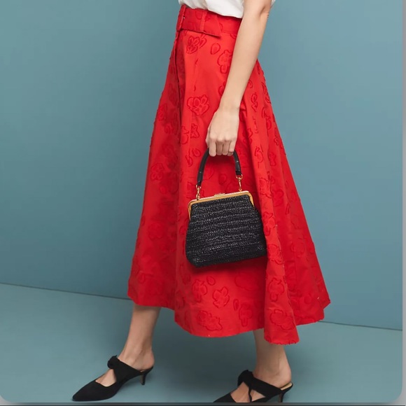 ANTHRO Maeve Sandra Belted Skirt, red - Picture 4 of 9